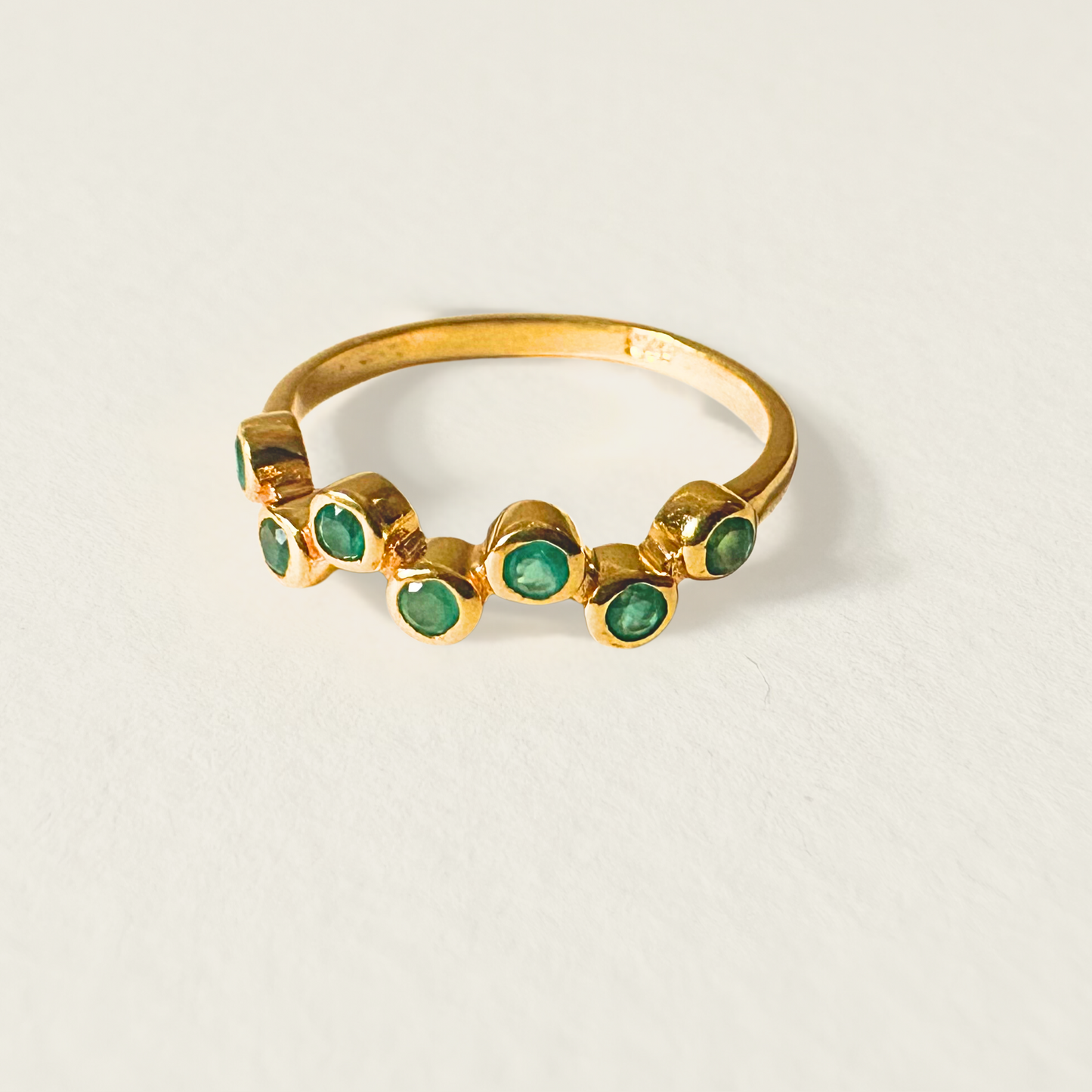 Green Onyx Ring | Malti Multistone Ring | 18K Gold Plated