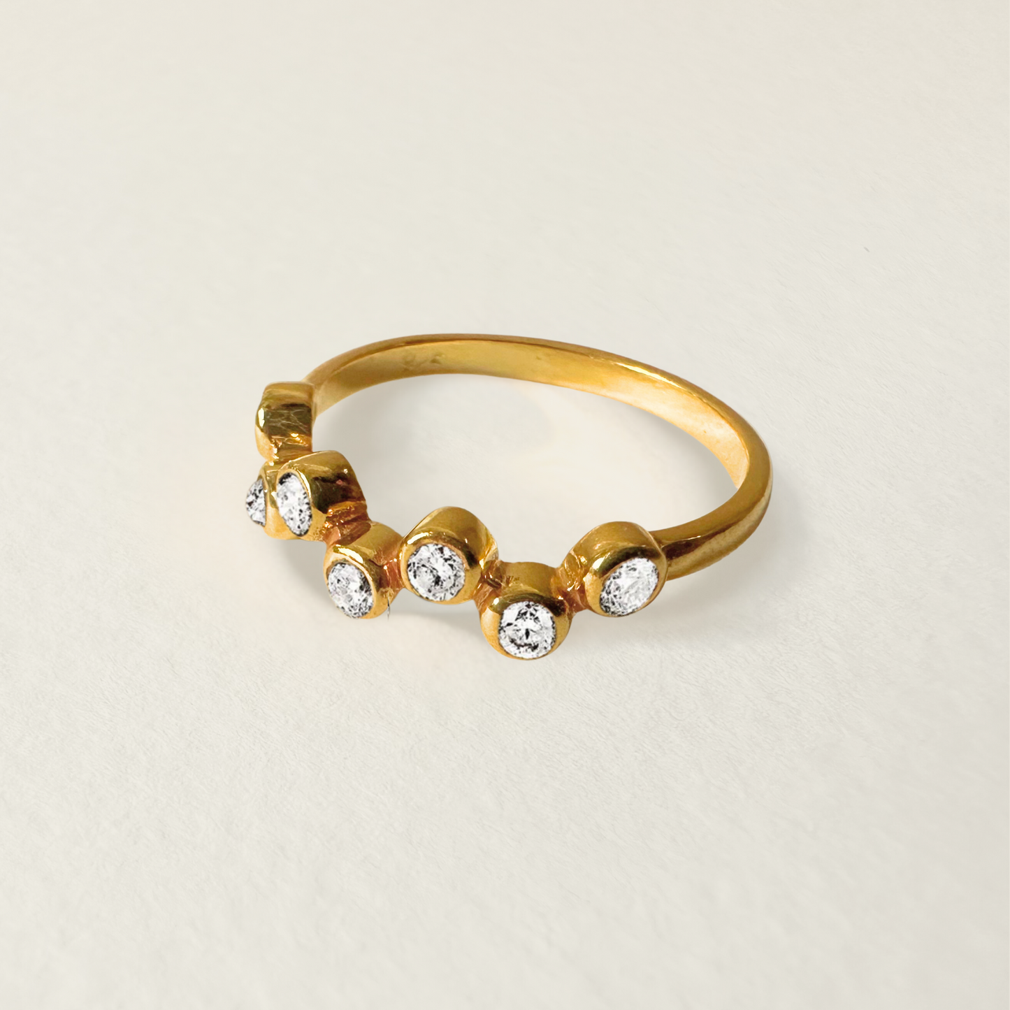 White Topaz Ring | Malti Multistone Ring | 18K Gold Plated