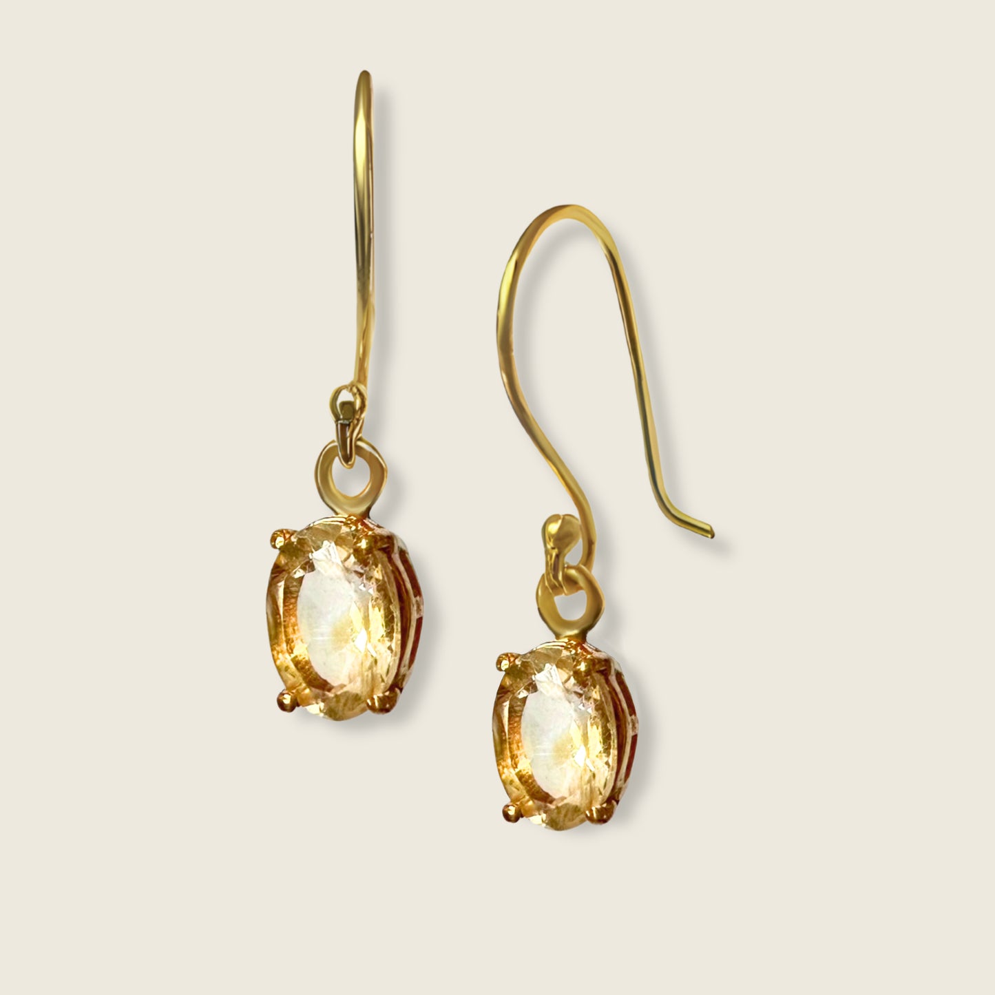 Citrine Earrings | 18k Gold Plated | Dangle Earrings