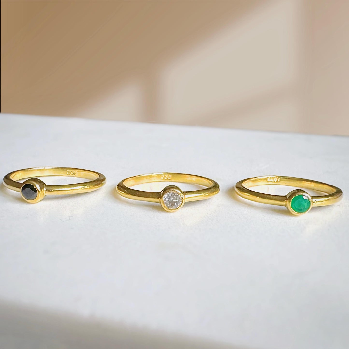 Black Onyx Ring | Nora Gemstone Ring | 18K Gold Plated