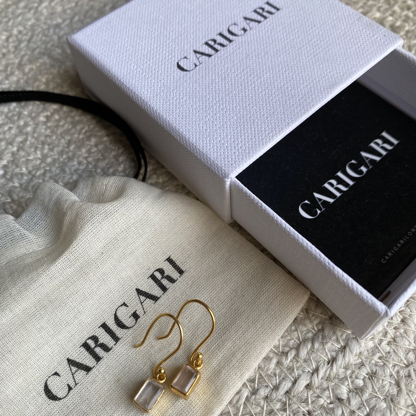 Crystal Quartz Earrings | 18k Gold Plated | Dangle Earrings