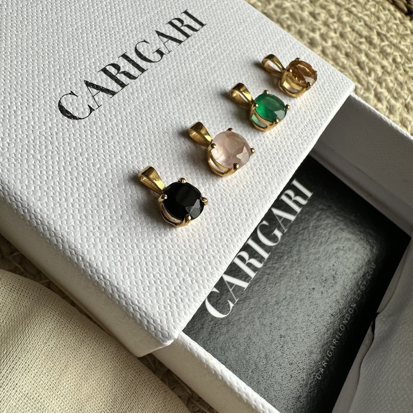 Rose Quartz Necklace | Round Pendant | 18K Gold Plated