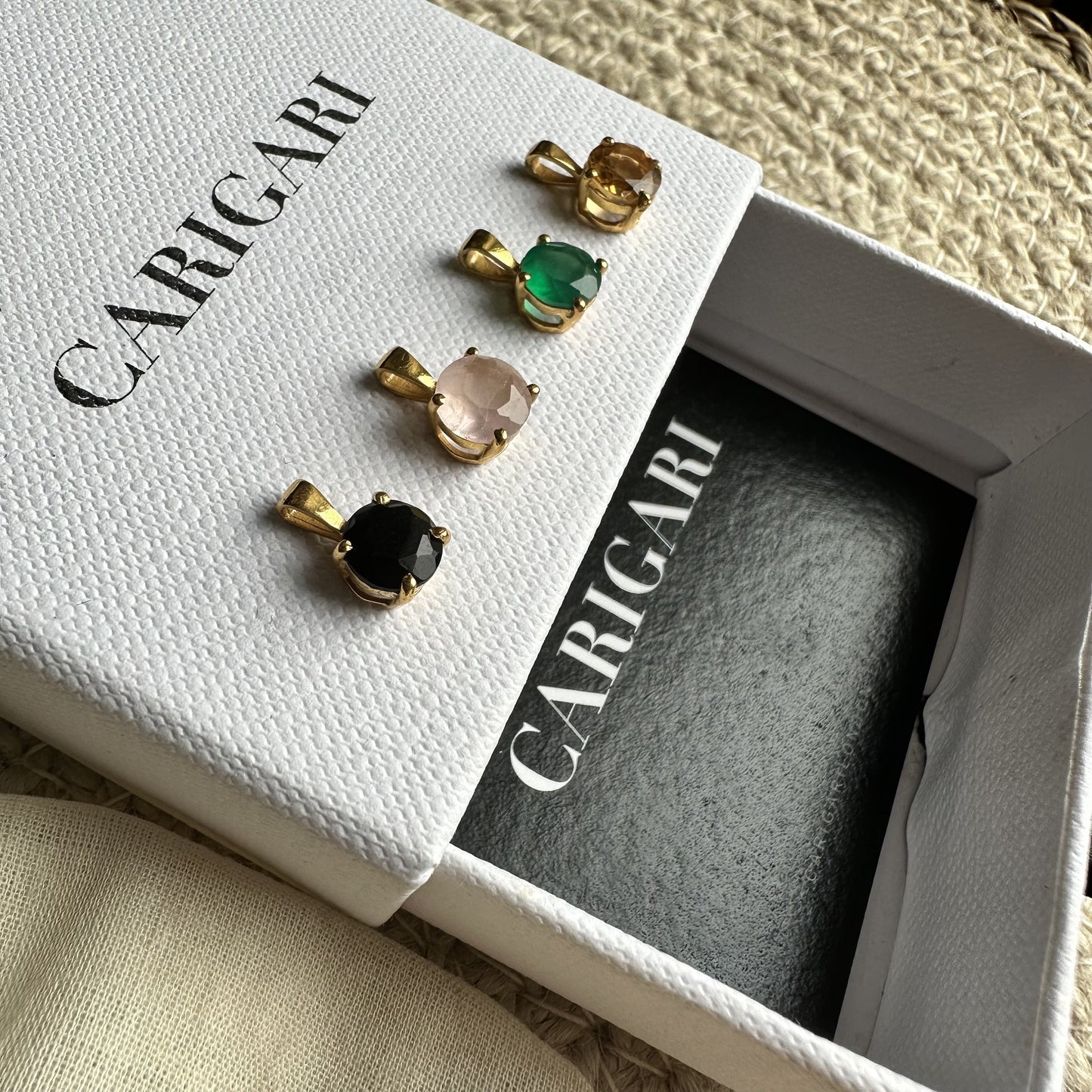 Citrine Necklace | Round Pendant | 18K Gold Plated