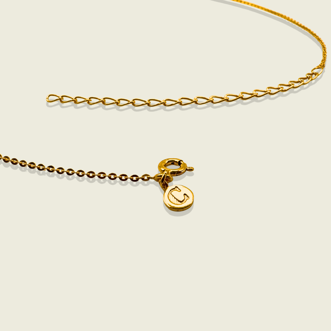 Black Onyx Necklace | Round Pendant | 18K Gold Plated