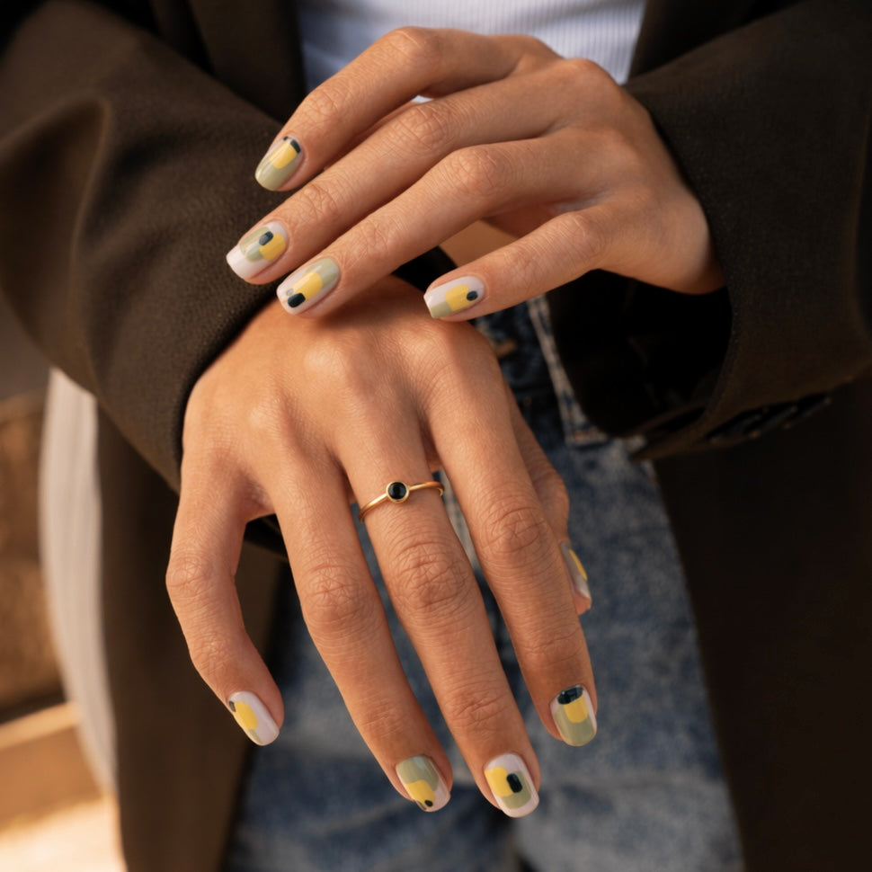 Black Onyx Ring | Nora Gemstone Ring | 18K Gold Plated