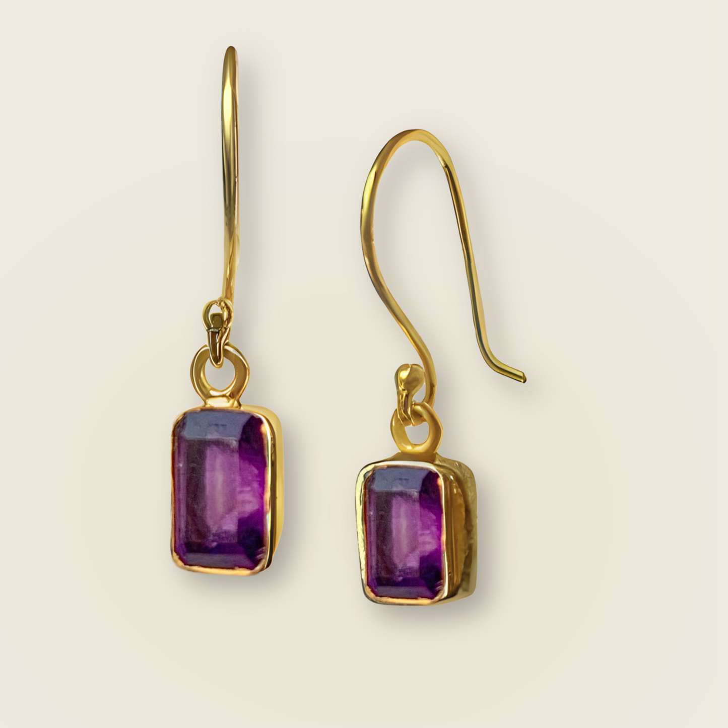 Amethyst Earrings | 18k Gold Plated | Dangle Earrings