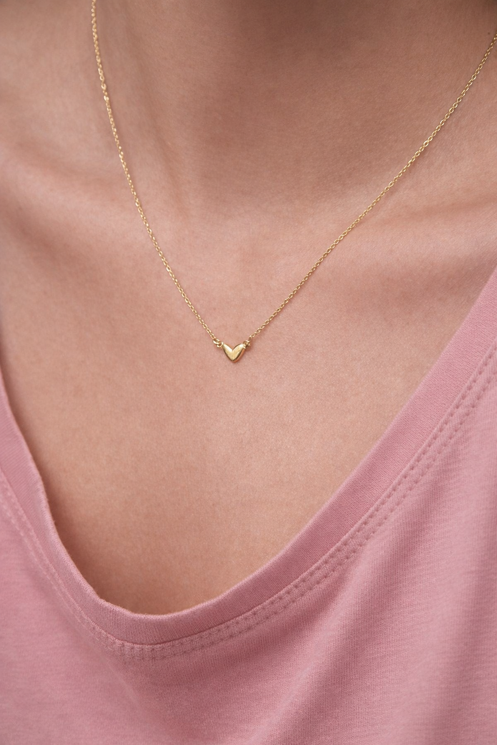 Gold Heart Nugget Necklace | Heart Pendant | 18K Gold Plated