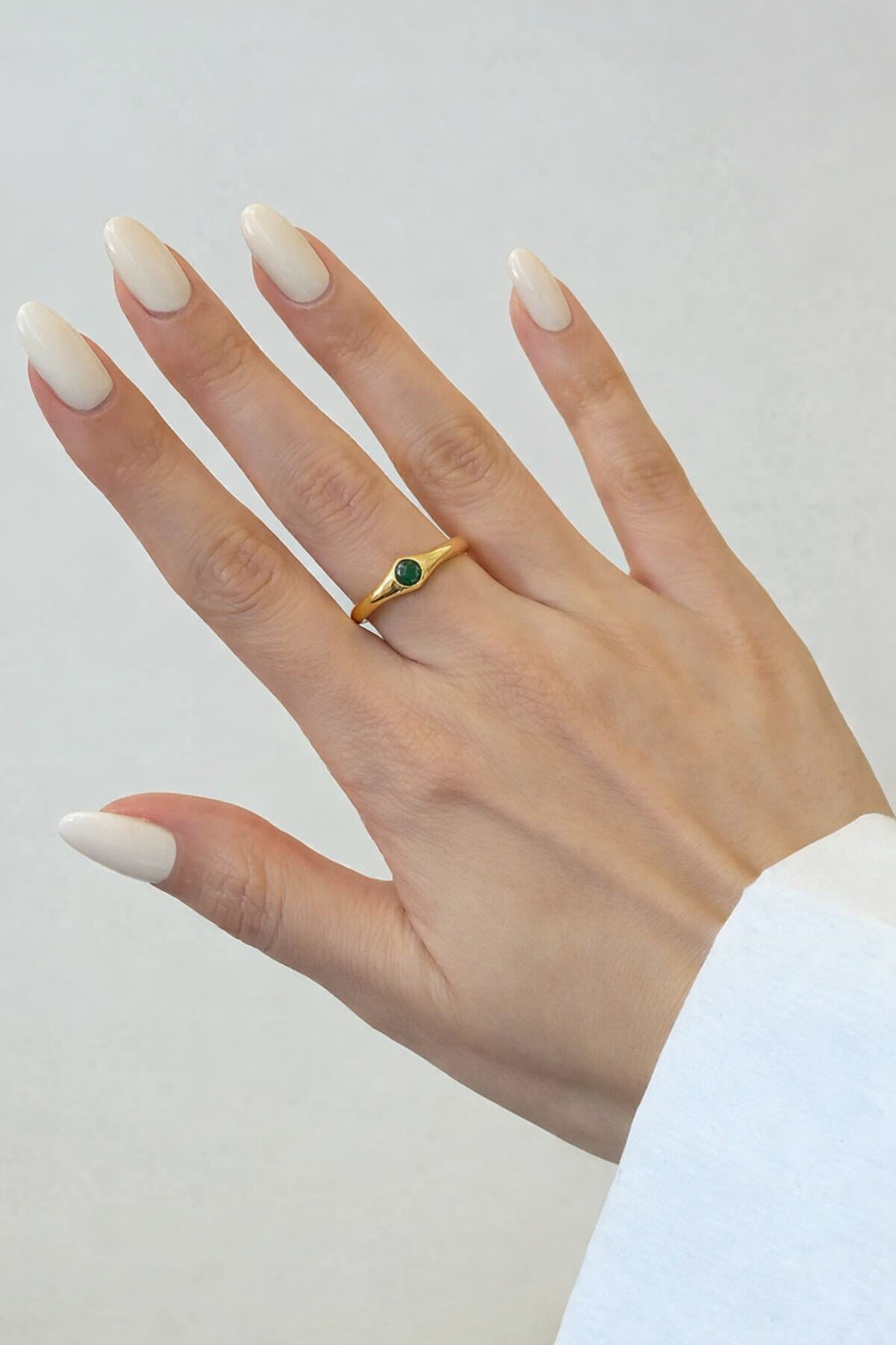 Green Onyx Ring | Spotlight Gemstone | 18K Gold Plated
