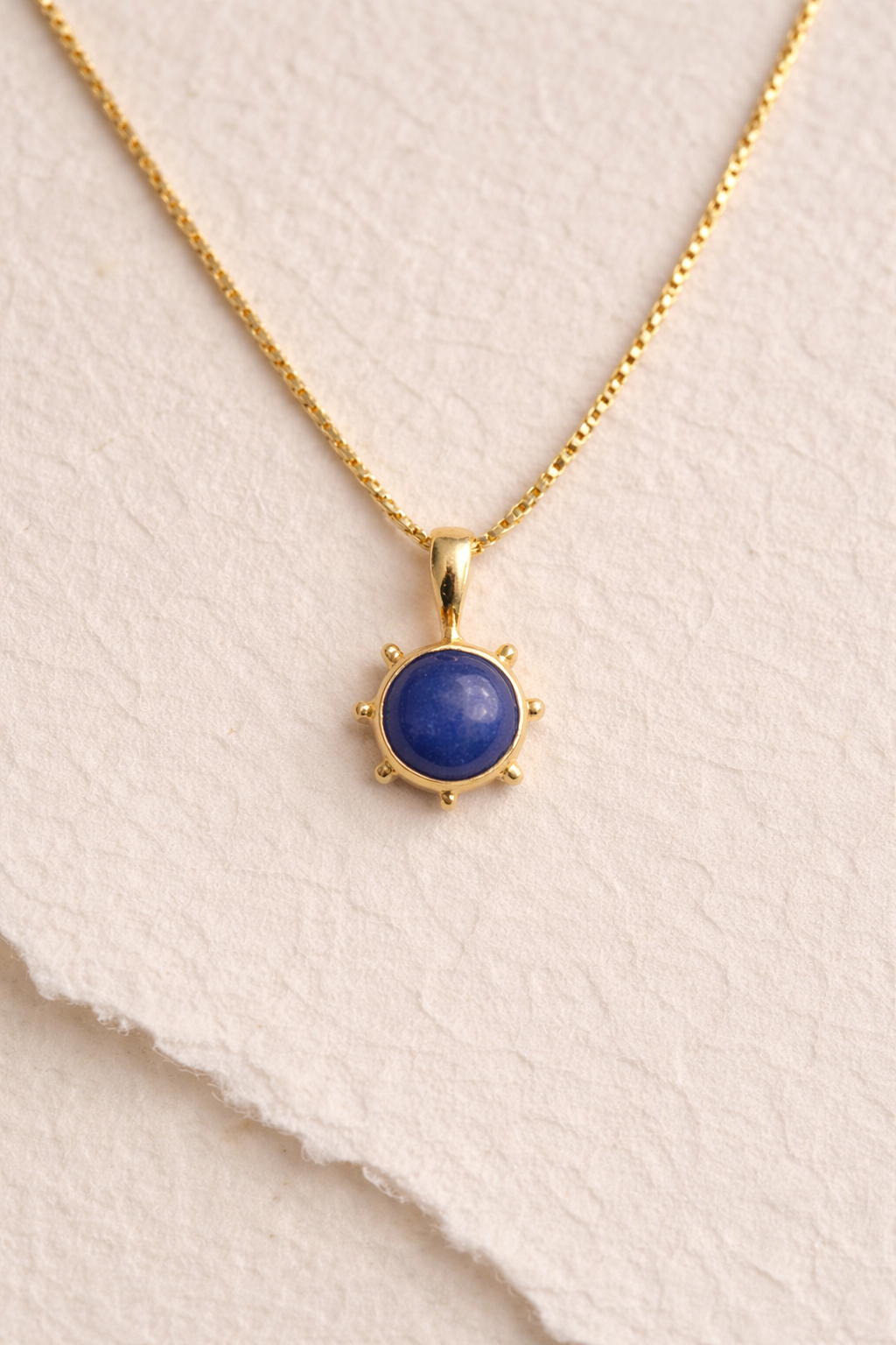 Lapis Lazuli Sun Necklace | Sun Pendant | 18K Gold Plated