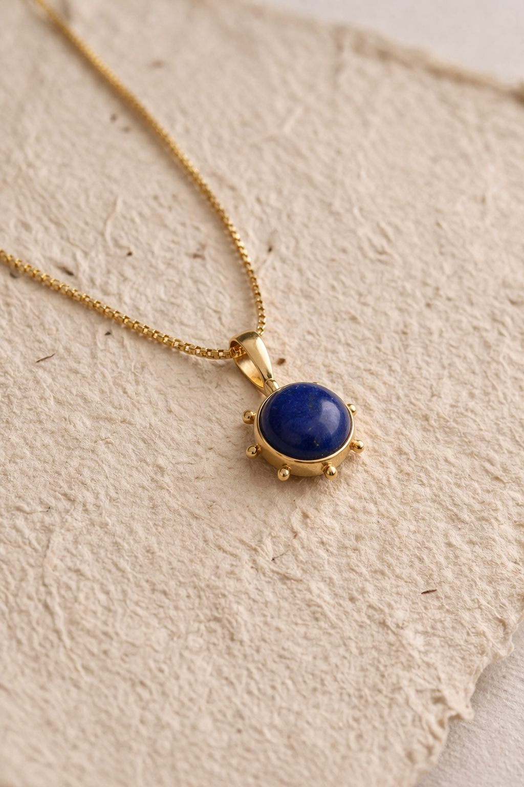 Lapis Lazuli Sun Necklace | Sun Pendant | 18K Gold Plated