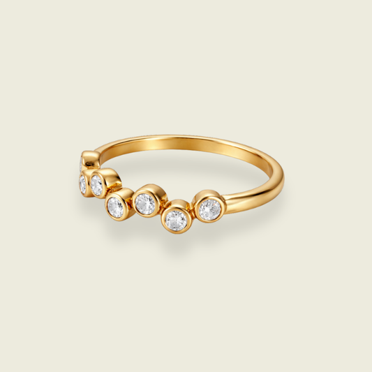 White Topaz Ring | Malti Multistone Ring | 18K Gold Plated