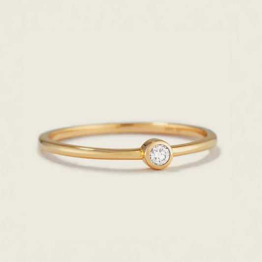 White Topaz Ring | Nora Gemstone Ring | 18K Gold Plated
