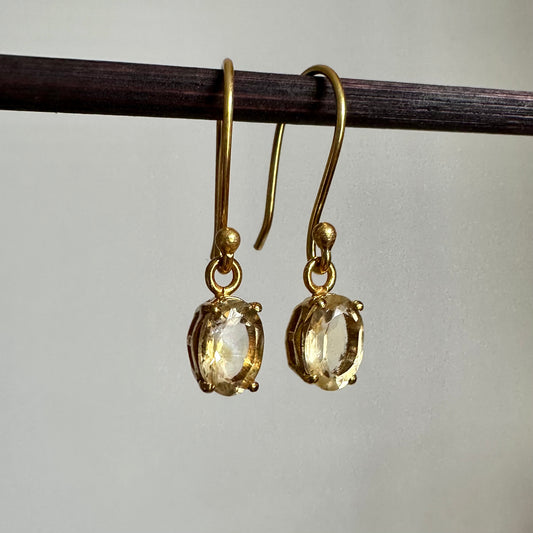 Citrine Earrings | 18k Gold Plated | Dangle Earrings