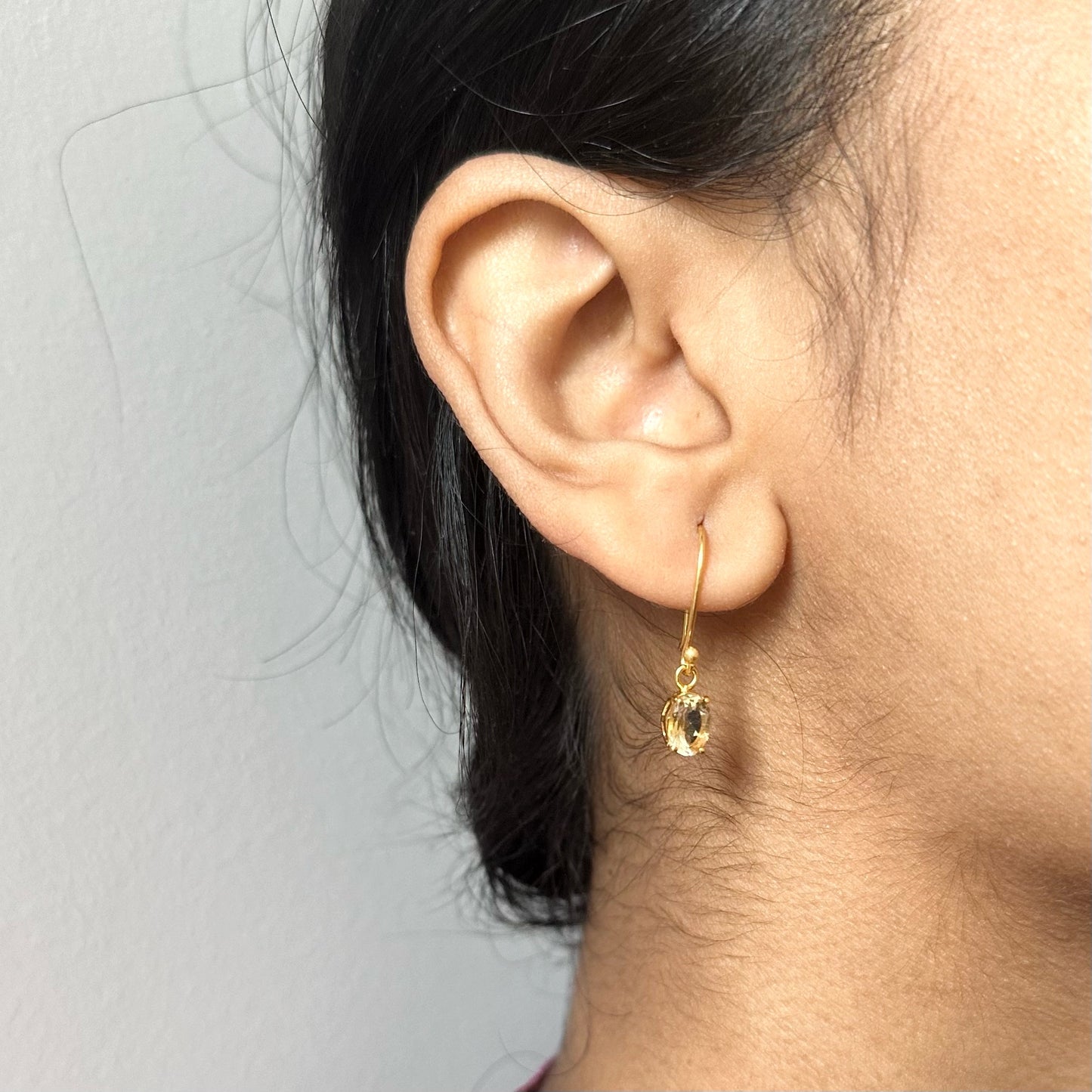 Citrine Earrings | 18k Gold Plated | Dangle Earrings