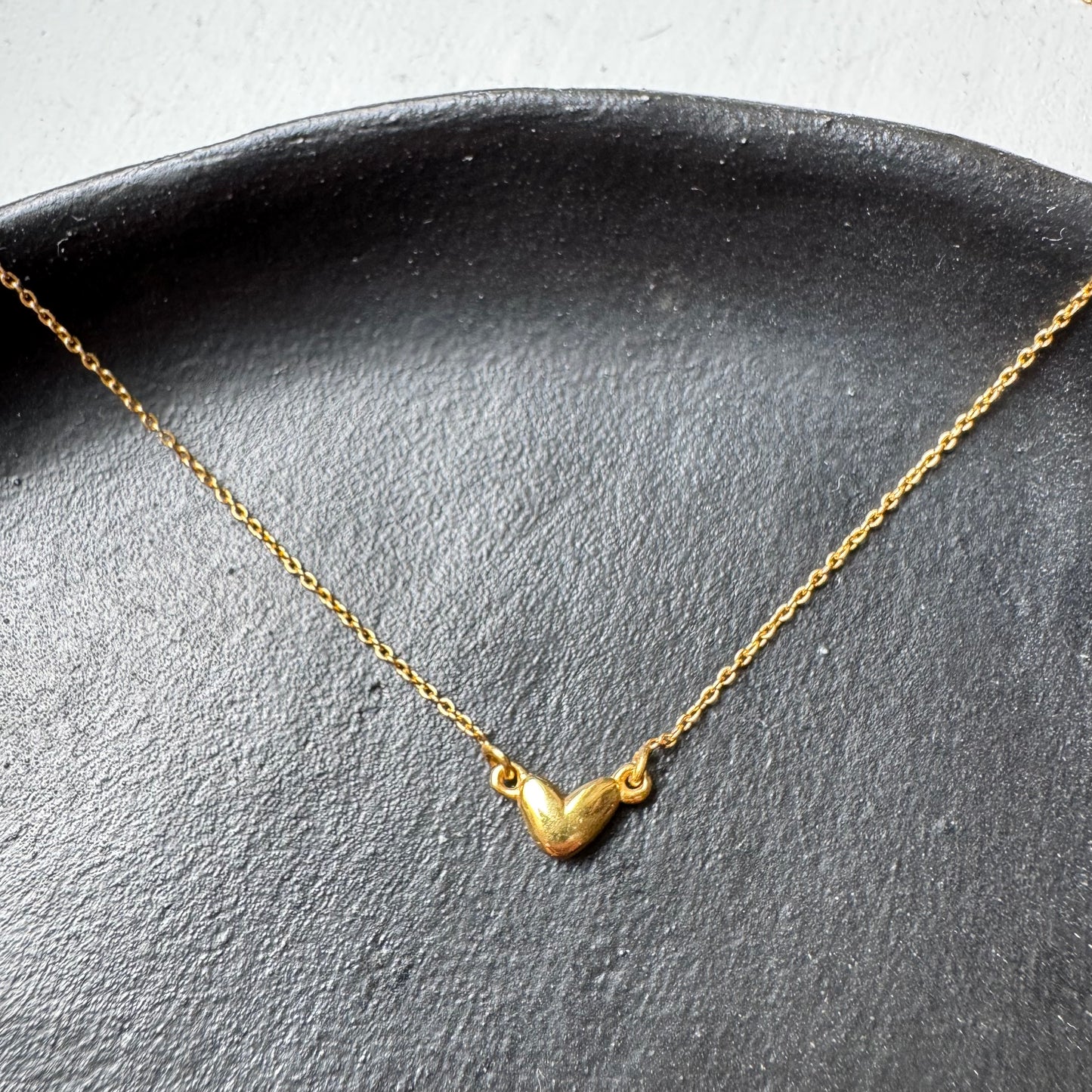 Gold Heart Nugget Necklace | Heart Pendant | 18K Gold Plated