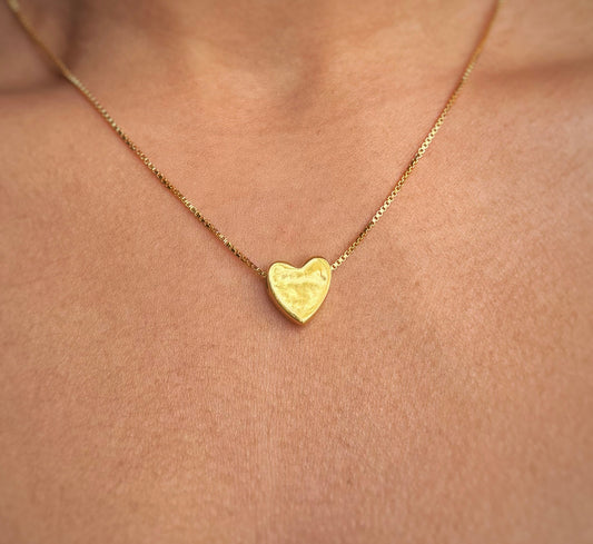 Gold Heart Necklace | Heart Pendant | 18K Gold Plated