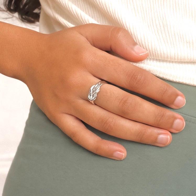 Silver Lucky Knot Ring  | Sterling Silver | Stacking Ring