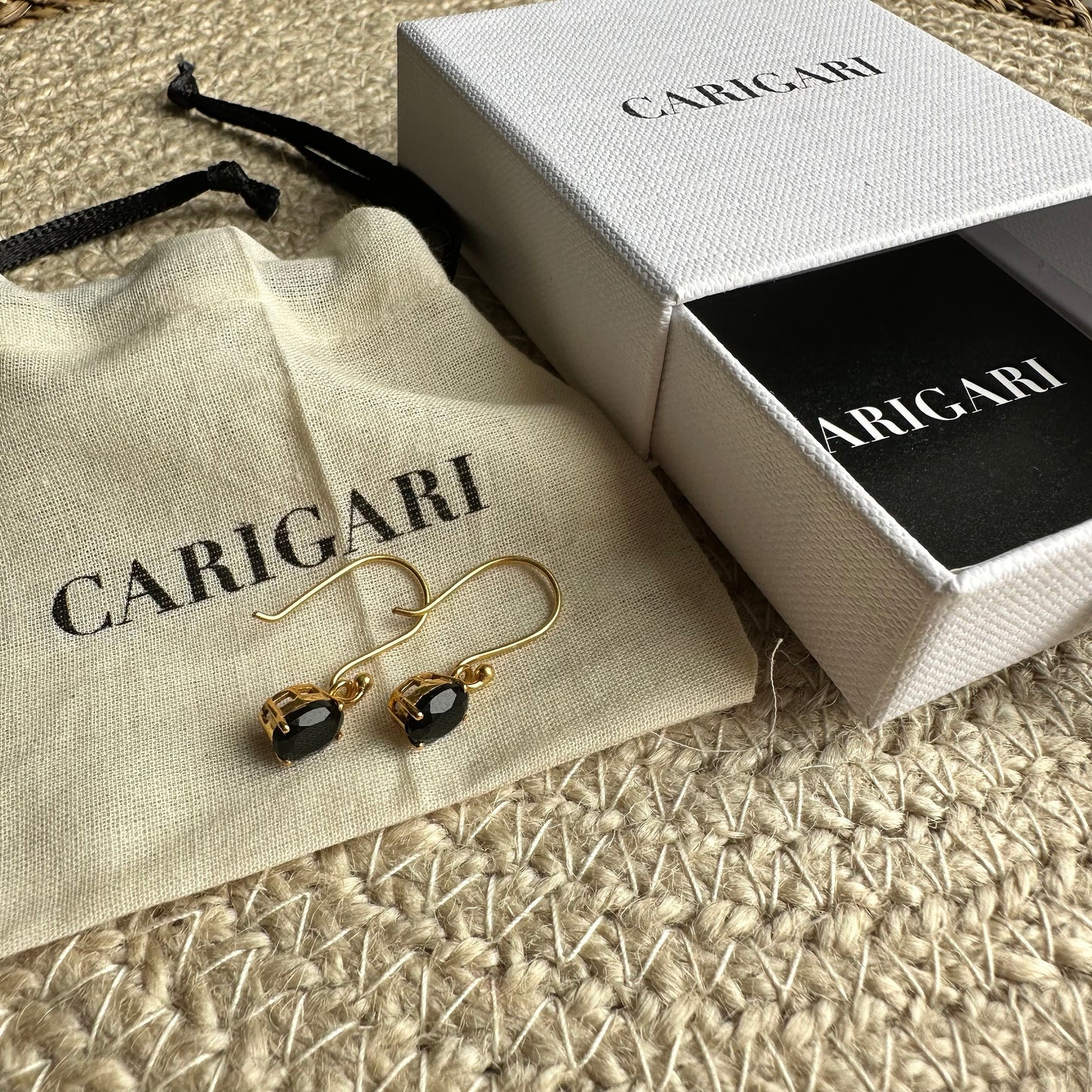 Black Onyx Earrings | 18k Gold Plated | Dangle Earrings