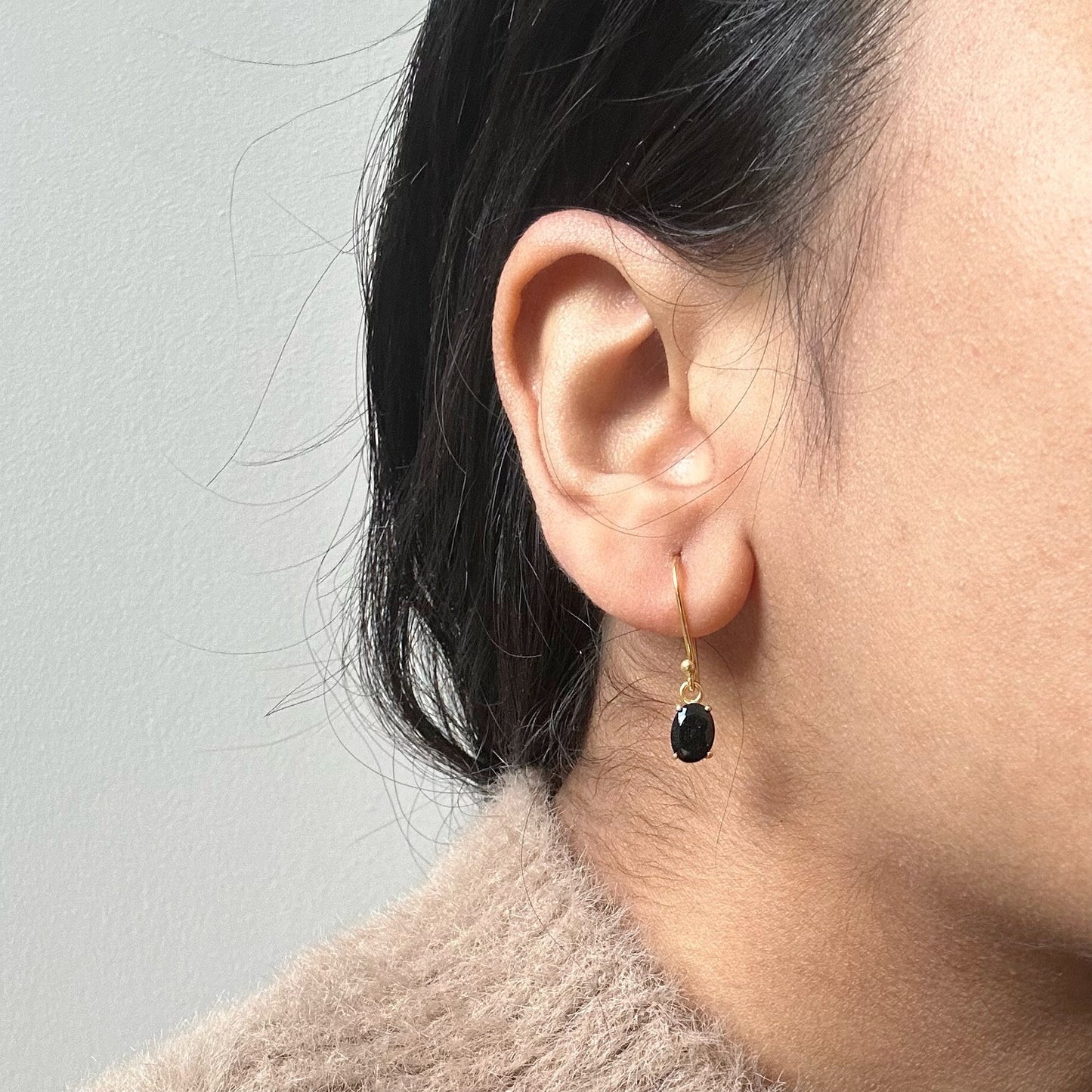 Black Onyx Earrings | 18k Gold Plated | Dangle Earrings