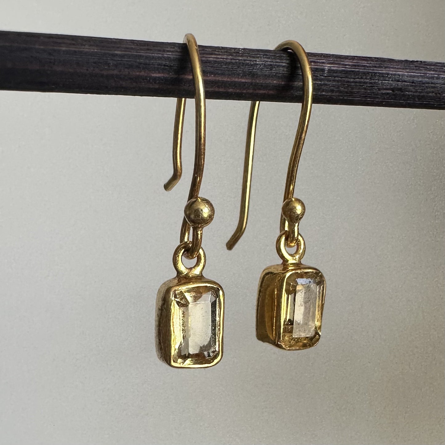 Citrine Earrings | 18k Gold Plated | Dangle Earrings