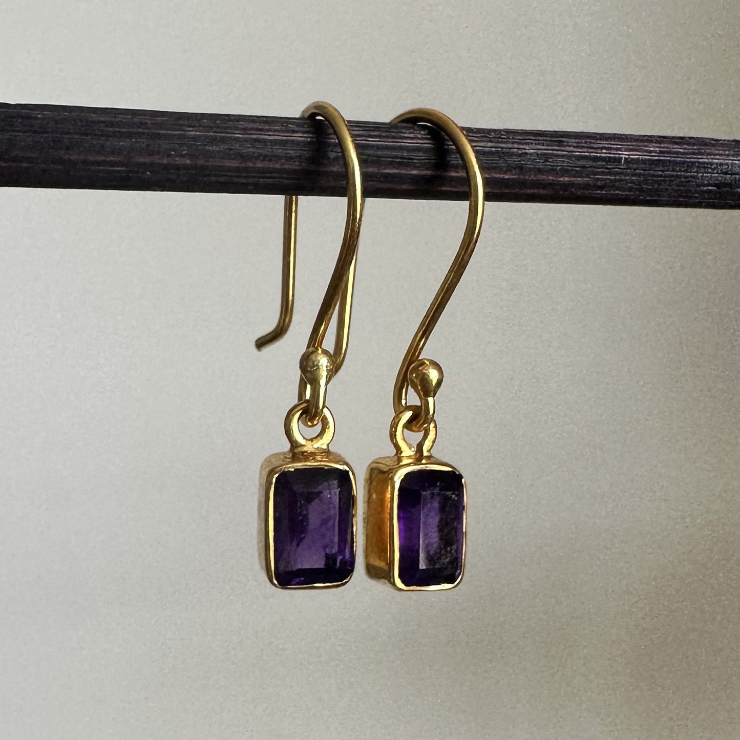 Amethyst Earrings | 18k Gold Plated | Dangle Earrings