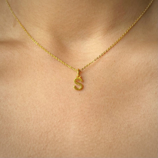 Initial Necklace | Letter Pendant | 18K Gold Plated