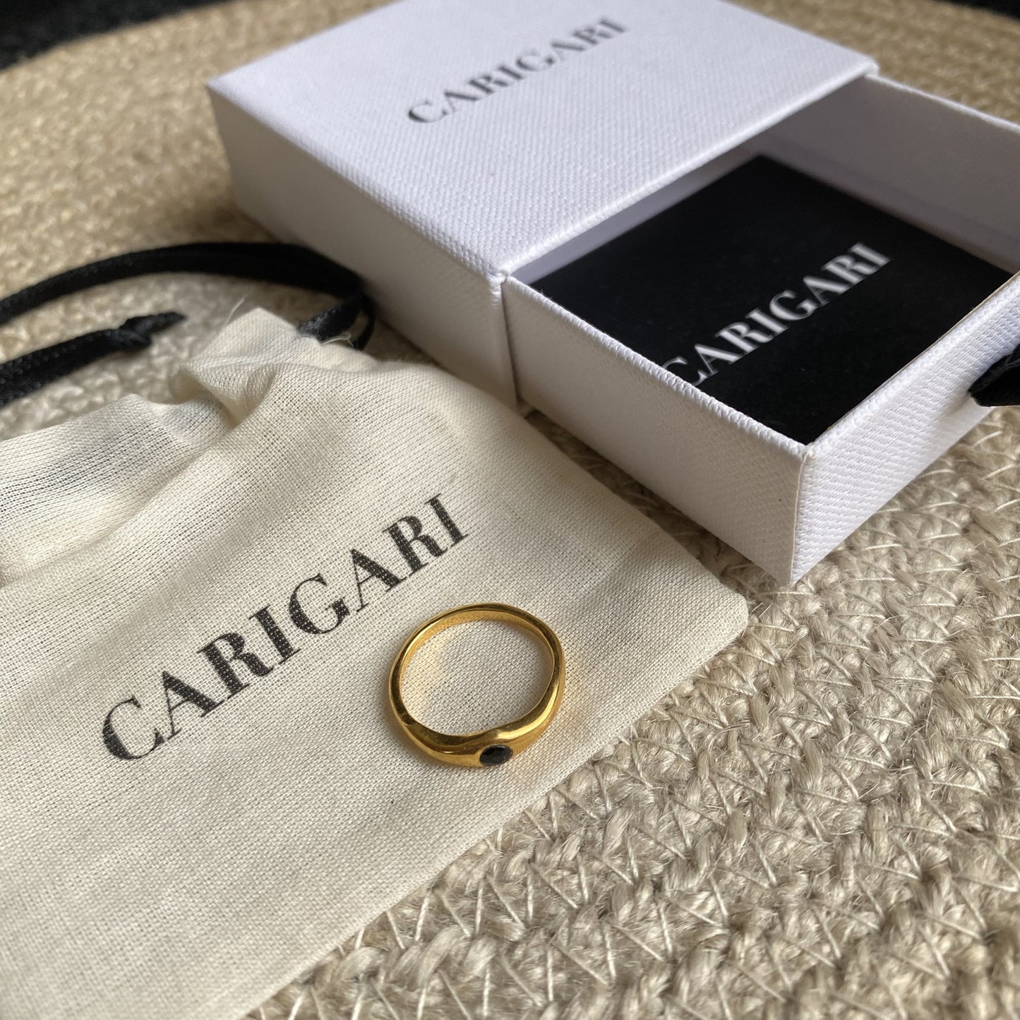 Black Onyx Ring | Spotlight Gemstone | 18K Gold Plated