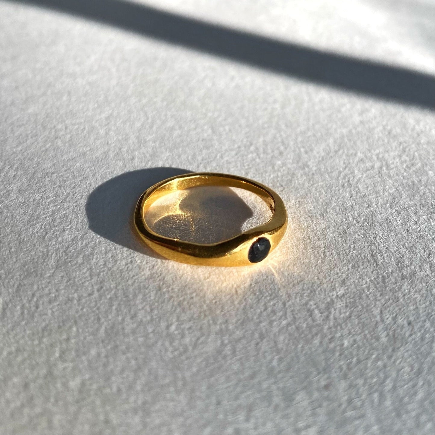 Black Onyx Ring | Spotlight Gemstone | 18K Gold Plated